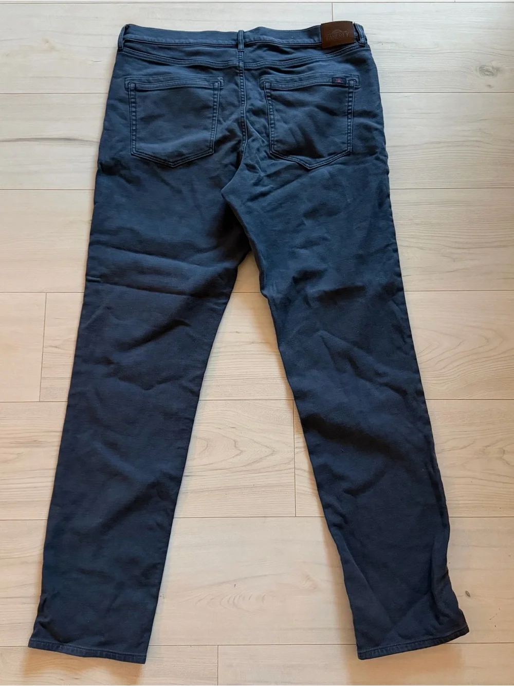 Faherty Men's Gray Straight Slim Pants 36/34